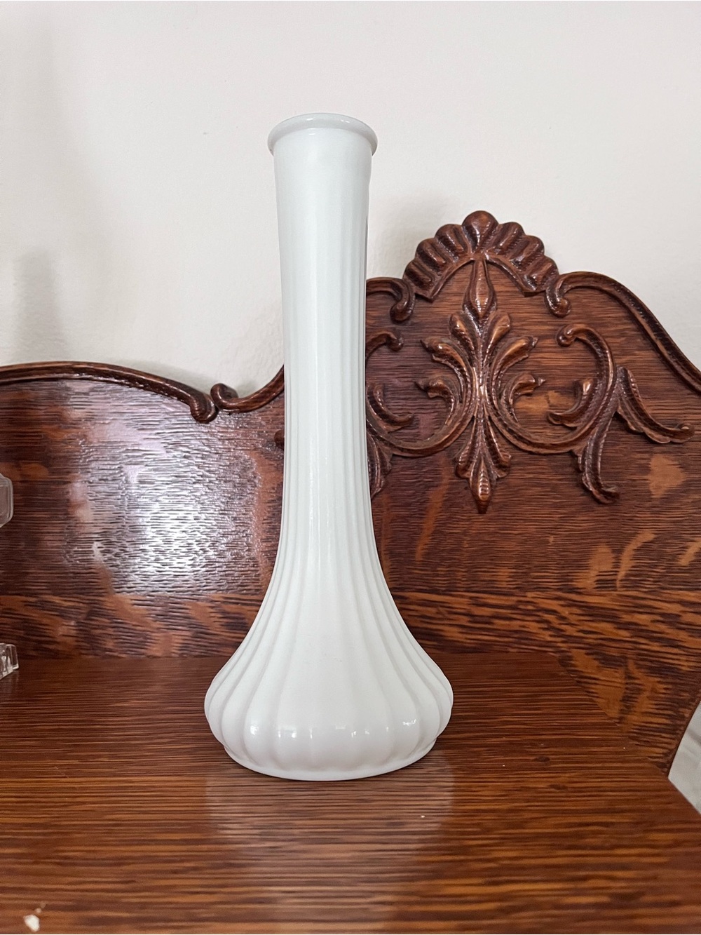 White Glass Bud Vase - Home Accents